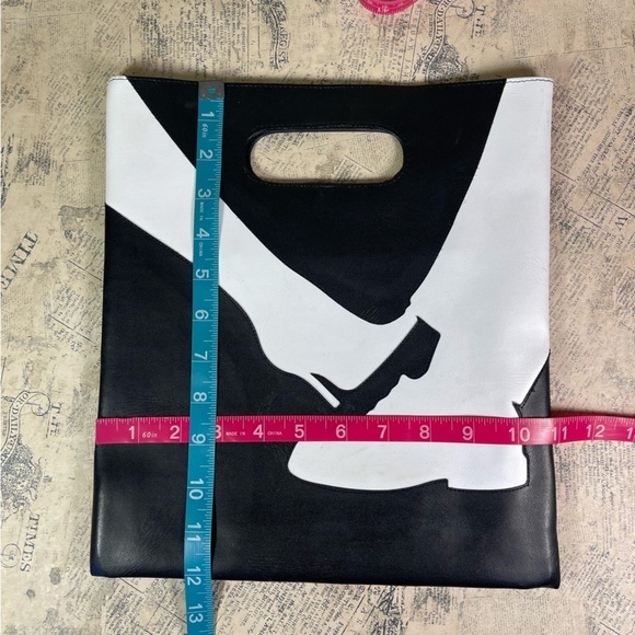 TRANSVERSION vintage faux leather tote bag jet setter travel 70s - Picture 9 of 9